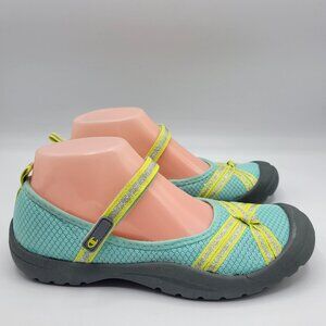 Champion Youth Mary Jane Athletic Shoes Teal Yellow Mesh Fabric Size 5